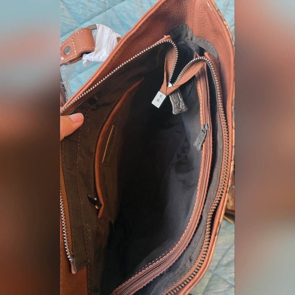 Trinity Ranch Cowhide Purse + Wallet - Picture 6 of 10